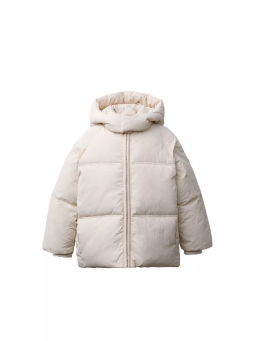 Zara Cream Puffer Jacket with Hood - Kids